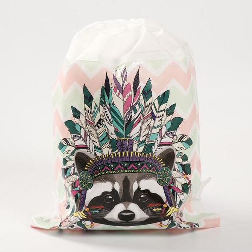 Мешок для обуви «Енот» (нетканый материал) 41×30 см