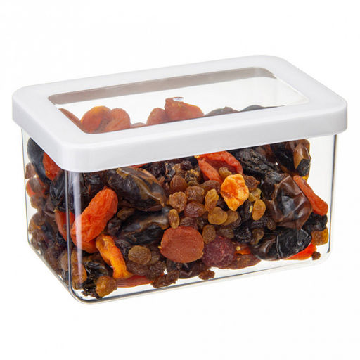 Банка для сыпучих продуктов пластмассовая Степ 1,1л, 16х10х9,5см, белый (Россия) - Домашняя мода фото 2