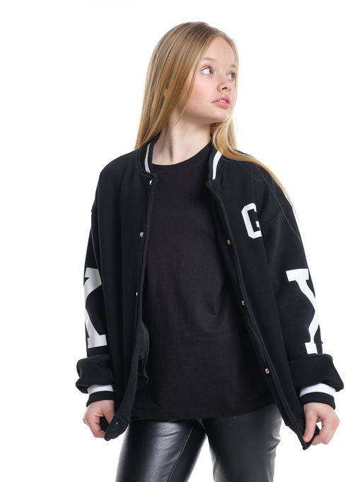 Бомбер (куртка) 33-7594 черный - Mini maxi фото 10