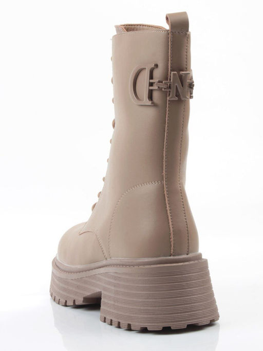 04-PAX31-2Z DK. BEIGE Ботинки зимние женские (натуральная кожа, 100% шерсть)