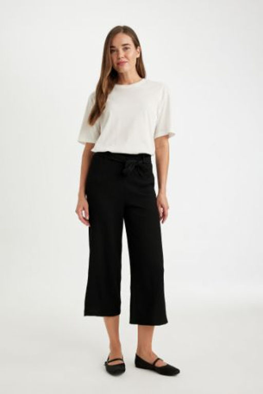 Pantolon Regular Fit Burumcuk K?sa Paca Basic Duz
