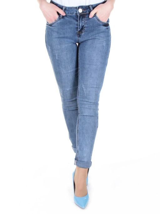 A806 BLUE Джинсы-скинни женские AOTERSS - Фабричный китай фото 2