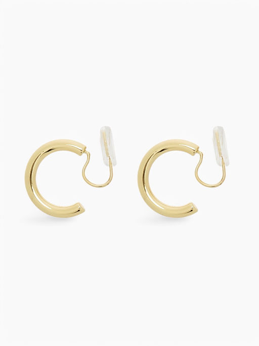 Серьги клипсы для ушей QF «Тренд», кольцо, цвет золото