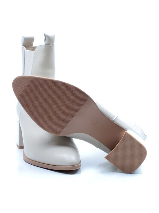 01-PCT161-2 BEIGE Ботинки Челси демисезонные женские (натуральная кожа, байка)