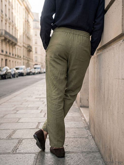 Loose Fit Dokulu Erkek Pantolon