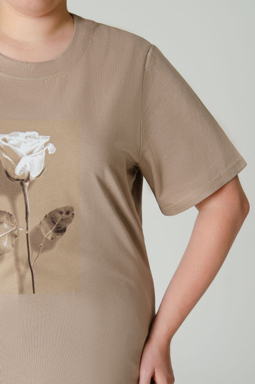 Арт. 31137 Футболка женская оверсайз 50-58 (5 шт) Цвет:бежевый - Калинка фото 22