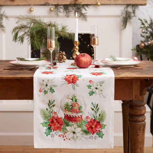 Дорожка на стол новогодняя Christmas red flowers 40*147 см, 100% хл, саржа 190гр/м2 - Этель фото 5