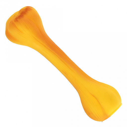 Игрушка для собаки "Кость" 16х4х4см, с пищалкой, ПВХ, желтый, "Pet toys" (Китай)