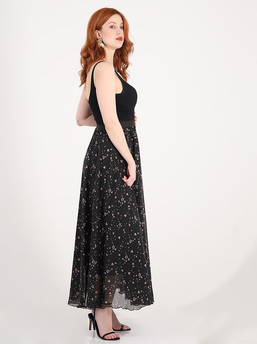 Длинная шифоновая юбка больших размеров полусолнце - Almond фото 2