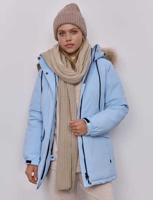 T3442-5 Куртка зимняя парка с капюшоном удлиненная