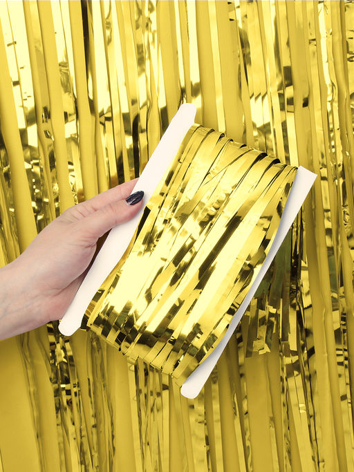 Дождь занавес 100x200 см золото / NGA-15 /уп 10/300/для фотозоны на клейкой ленте - ГалеонТрейд фото 3