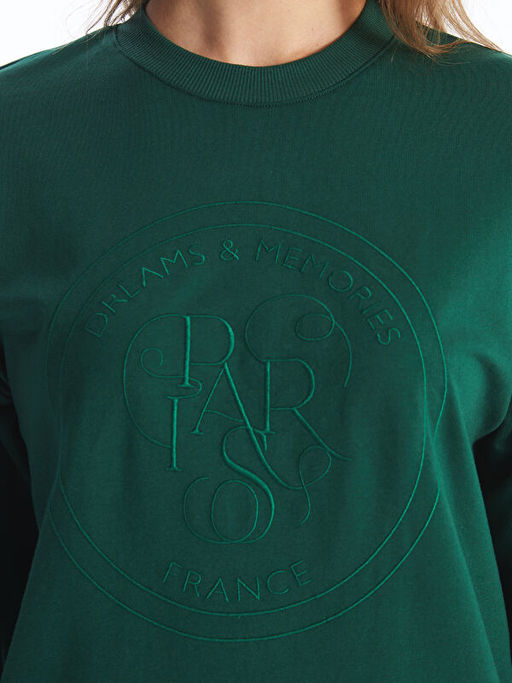 Bisiklet Yaka Nak??l? Kad?n Sweatshirt Tunik