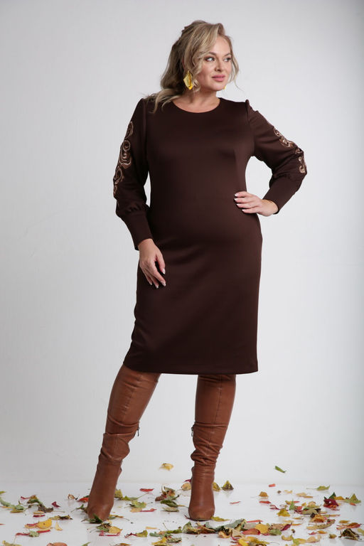 Платье VILENA 1043 черный+леопард  фото 11