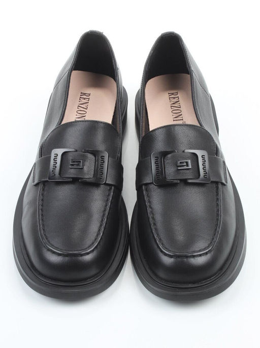 03-DEB57-1 BLACK Лоферы женские (натуральная кожа)