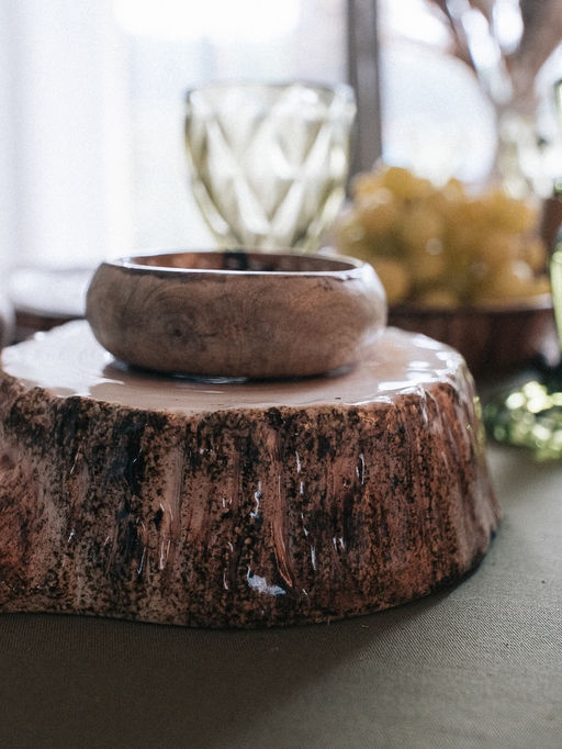Блюдо для подачи Magistro Wood, 20.5×18.7×5.5 см, фарфор, коричневое