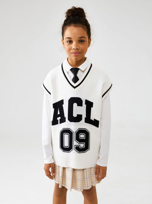 ACOOLA / Жилет детский для девочек Carlota молочный фото 5