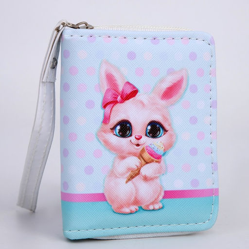 Кошелёк детский Зайка 10х8.5х2 см, голубой - NAZAMOK KIDS фото 2