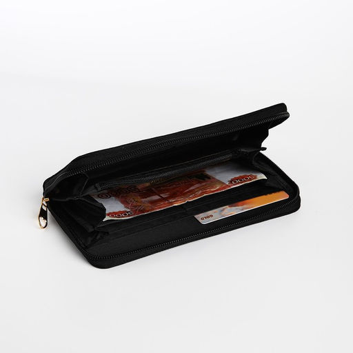 Кошелёк на молнии, цвет чёрный - Simaland фото 4