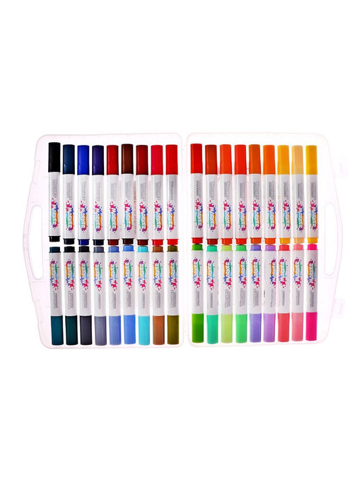 Фломастеры 36 цветов в пластиковом пенала, смываемые водой