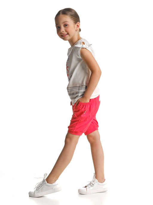 Комплект для девочки с шортами UD 3338/0475 коралловый - Mini maxi фото 11