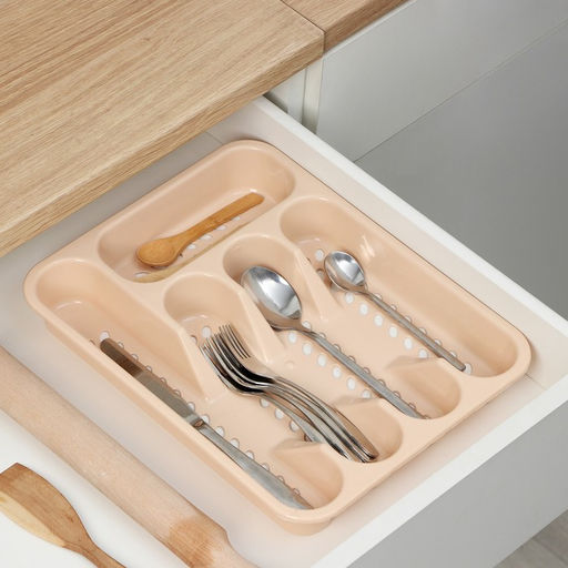 Лоток для столовых приборов в ящик, 5 секций, 33×26 см, пластик, МИКС