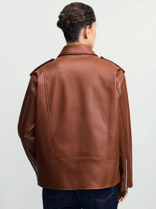 Куртка-косуха прямого силуэта из искусственной кожи / Zarina  фото 8