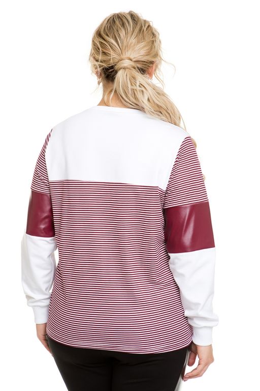 Свитшот 1119 бордовая полоска - Novita фото 3