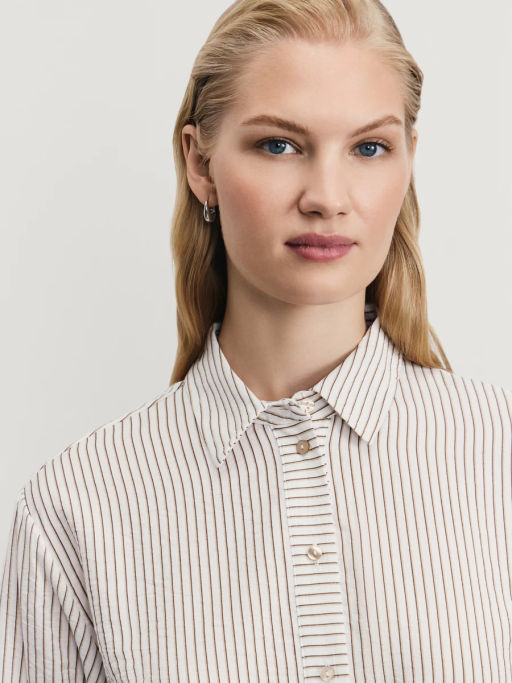 Рубашка в полоску из вискозы / Zarina фото 7