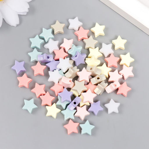 Набор бусин для рукоделия и плетения Арт Узор. Звёздочки. Пастель, 20 г, жемчужные, 0.5?1?1 см