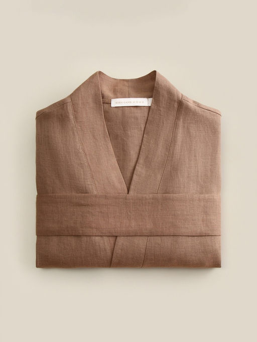 Халат домашний женский SL Linen Home, размер L, кофейный