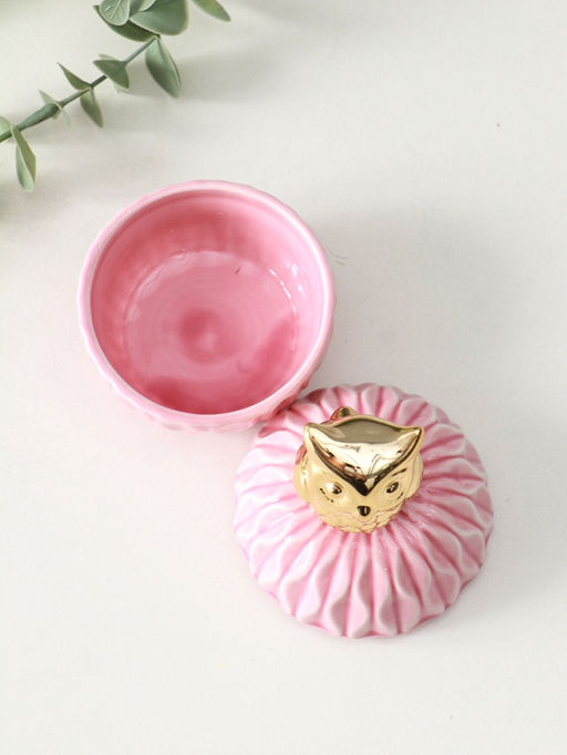 Шкатулка для украшений с крышкой «Золотая бабочка», розовая, 8×8×9 см