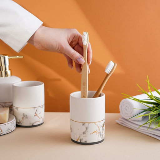 Набор аксессуаров для ванной комнаты Афродита, 4 предмета, дозатор 380 мл, мыльница, 2 стакана, белый - Simaland фото 6