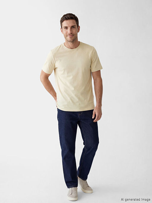 Bisiklet Yaka Penye Erkek Ti??rt