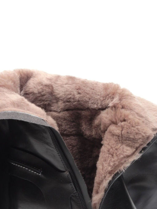 F130-020M BLACK Сапоги зимние женские (натуральная кожа, натуральный мех (полностью))