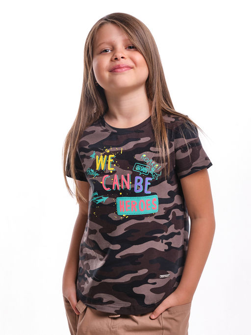 Футболка с принтом для девочки UD 4653 камуфл - Mini maxi фото 6