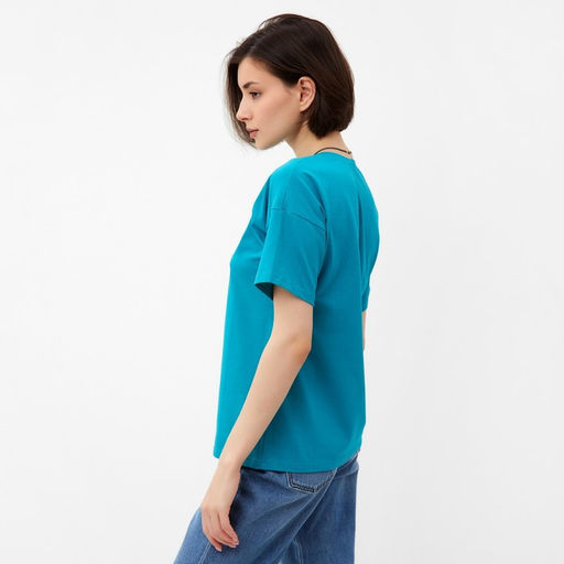 Футболка женская MINAKU Fuck голубая, р-р 52