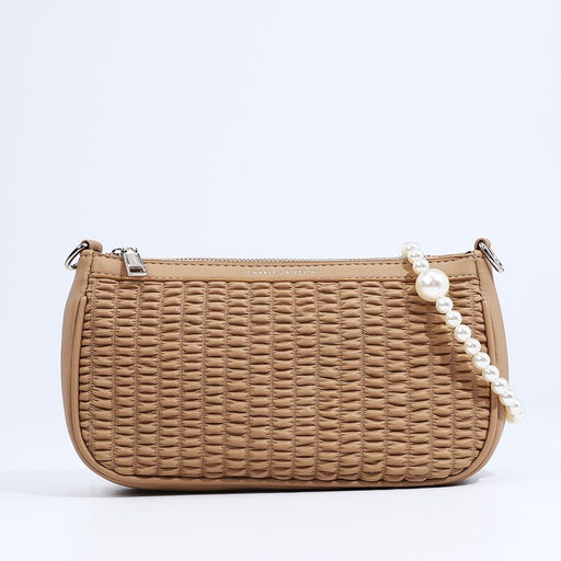 Сумка-багет на молнии, длинный ремень, цвет бежевый - Simaland фото 2