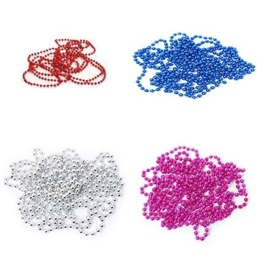 Цена за 2 шт. Бусы новогодние "Шарики D= 5мм" 1,55м однотонные (YW-901) цвет в ассортименте