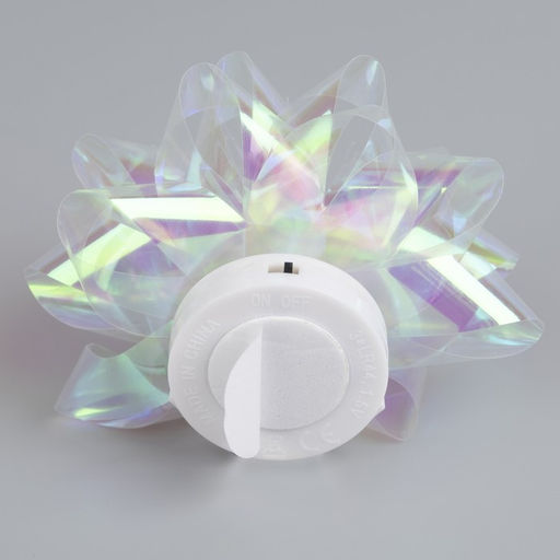 Светодиодная игрушка Бант-звезда 10 см, от батареек LR44?3, свечение мульти, перламутровая