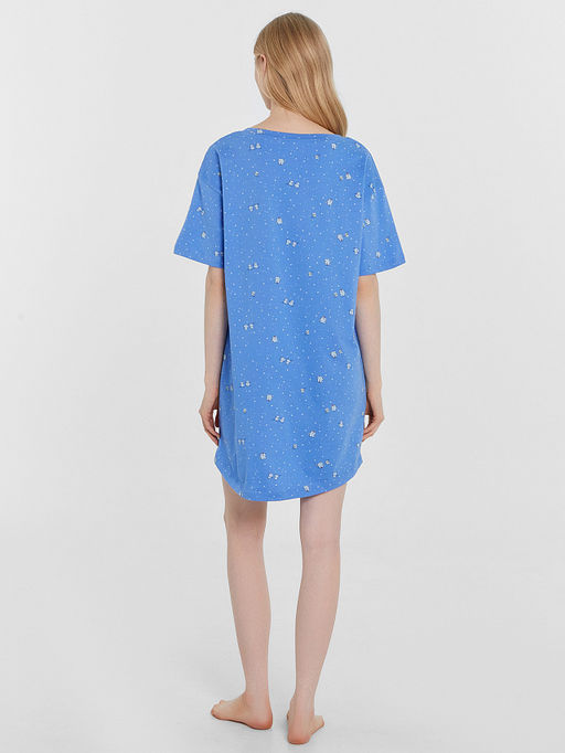 Сорочка ночная женская синяя с принтом - Mark formelle фото 3
