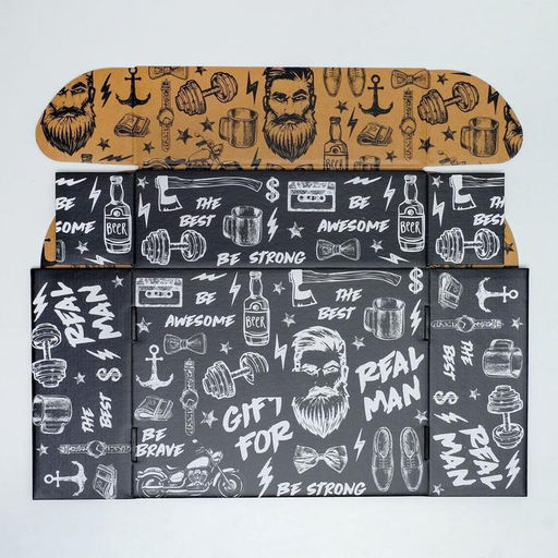 Коробка подарочная двухсторонняя складная, упаковка, «Брутальному мужчине», 27×21×9 см