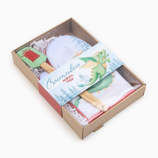 Набор подарочный Доляна Подарок : варежка-прихватка, лопатка силикон  фото 7