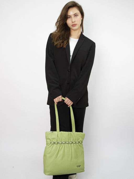 LACCOMA сумка Y1750-фисташковый натуральная кожа хлопок  фото 7