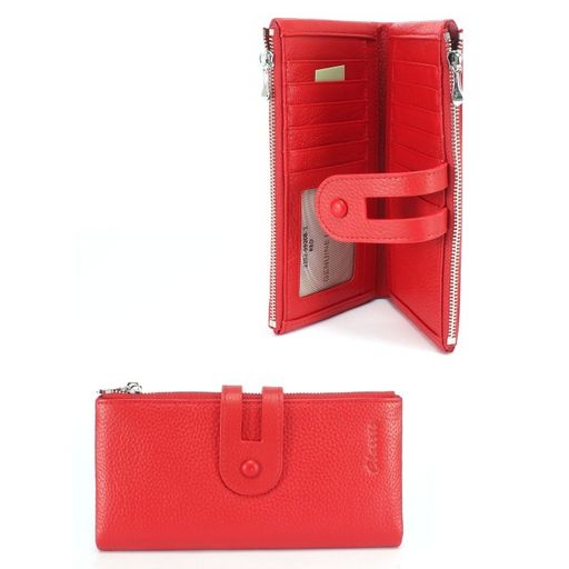 Кошелек женский натуральная кожа Cossroll-2202-9920B-1, 6отд, 13карм, красный SALE 248020