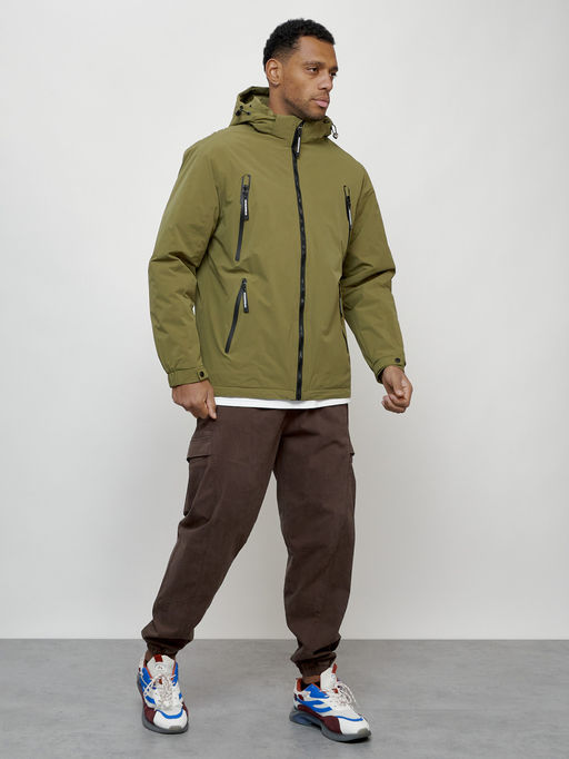 Куртка молодежная весенняя с капюшоном цвета хаки - Mtforce фото 4