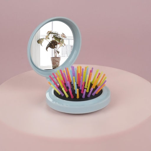 Расчёска массажная Плюшевые милости, складная, с зеркалом, d=7.5 см, МИКС - Qf фото 6