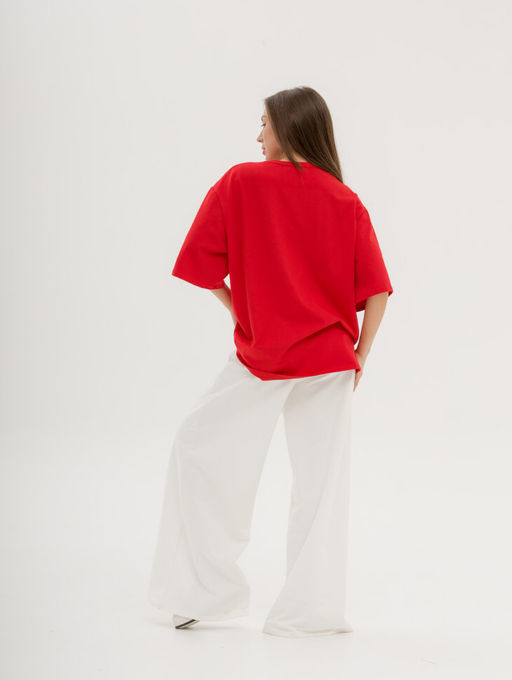 256 Оверсайз футболка, красный с сердечком