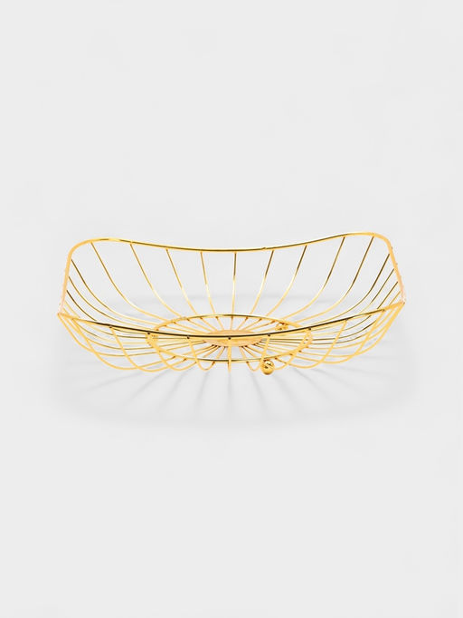 Ваза для фруктов «Доляна. Милена», 28×28×7 см, золотистая