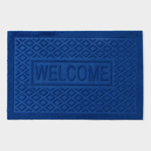 Коврик придверный Доляна Welcome, ромбы, влаговпитывающий, без окантовки, 38?58 см, цвет МИКС