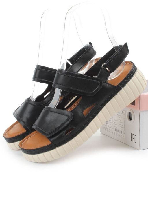 08-PED175-2 BLACK Босоножки женские (натуральная кожа)